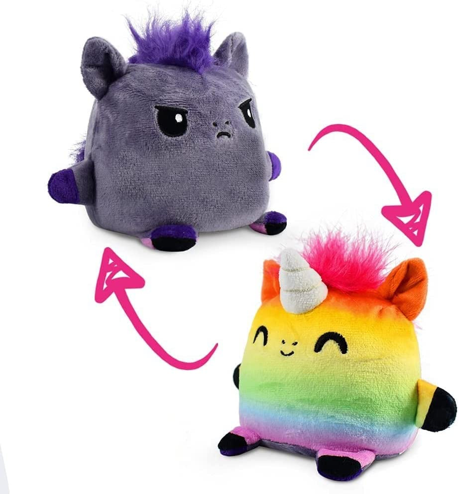Teeturtle Plushmates Magnetic Reversible Plushies - Axolotl Sensory Fidget Toy, Huggable and Soft Stuffed Animal for Mood Expression - Ideal Gift for All Ages