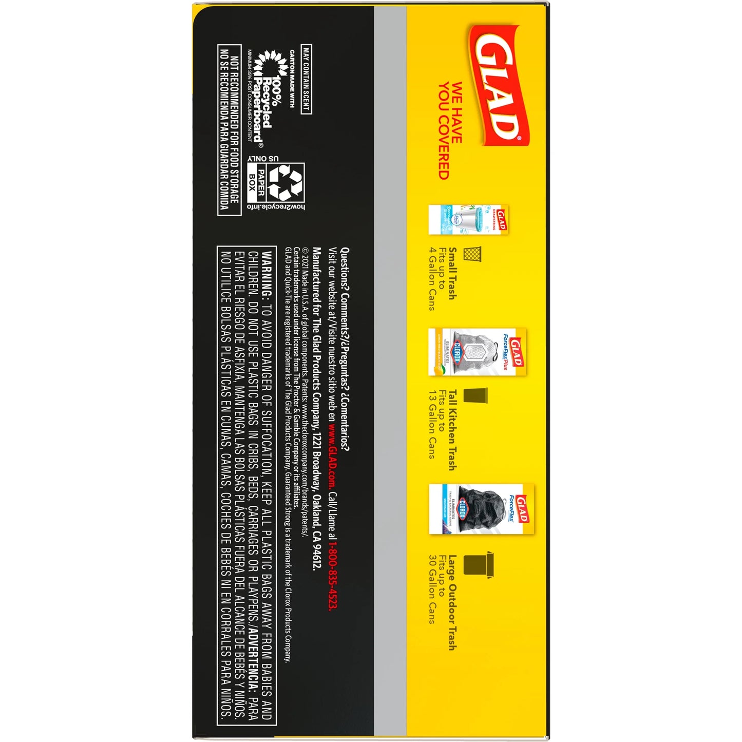 30-Gallon Quick Tie Extra Strong Heavy Duty Large Trash Bags, 40 Bags