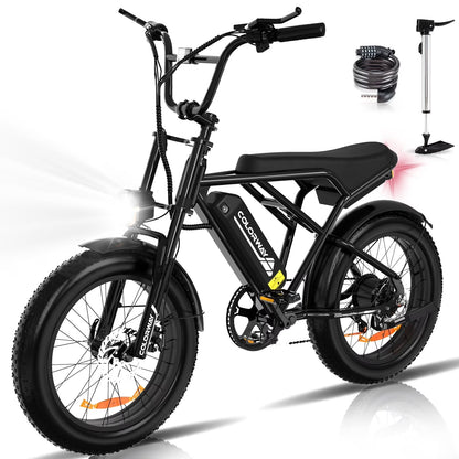750W Electric Bike for Adults - 20" x 4.0" Fat Tire Off-Road E-Bike with 36V/12Ah Battery for Outdoor Cycling - UL2849 Certified