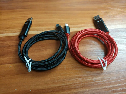Apple-Compatible Nylon Smart Charging Cord with Data Transfer