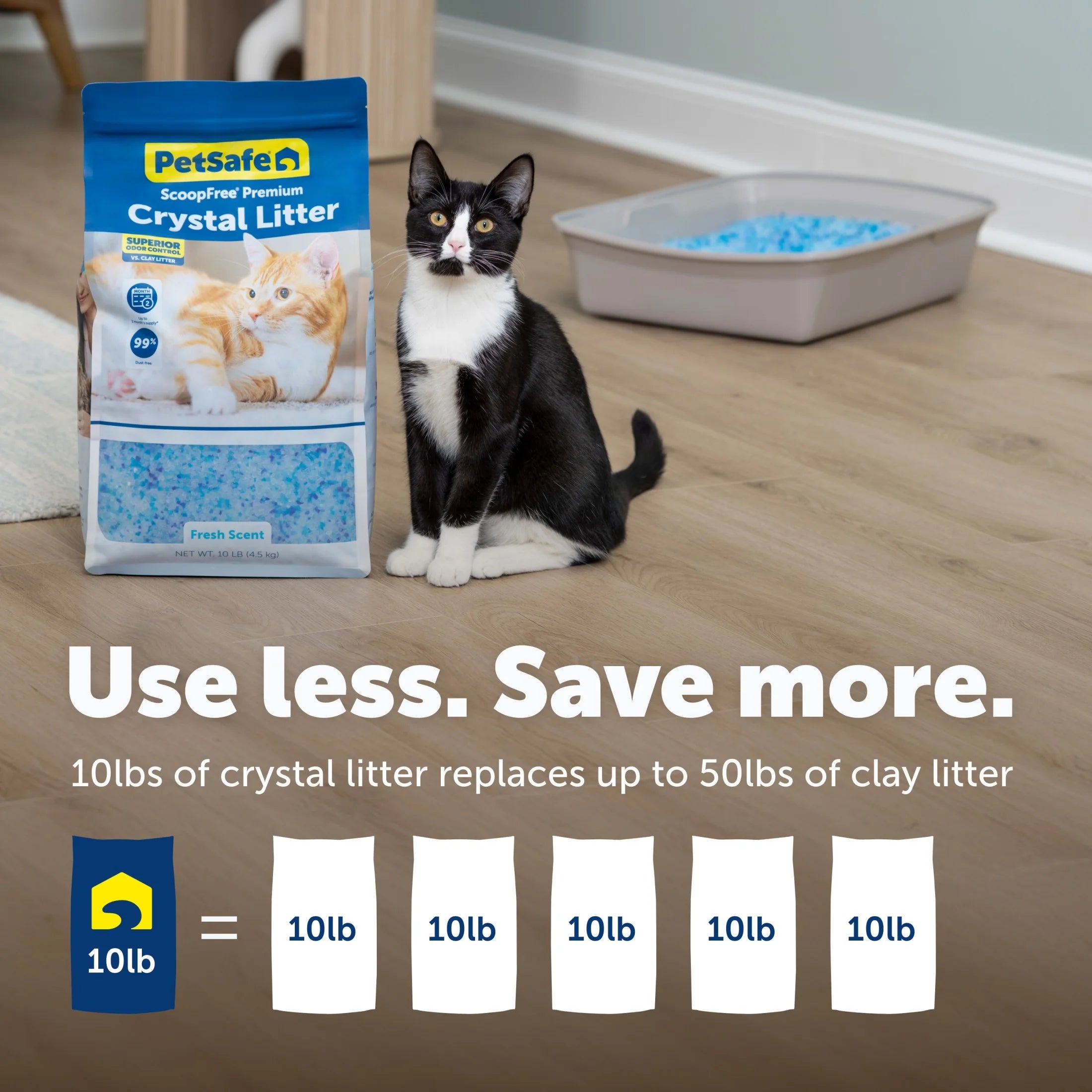 Petsafe Scoopfree Premium Fresh Crystal Cat Litter, 10 Lb Bag, Odor Control Lasts up to 2.5 Months