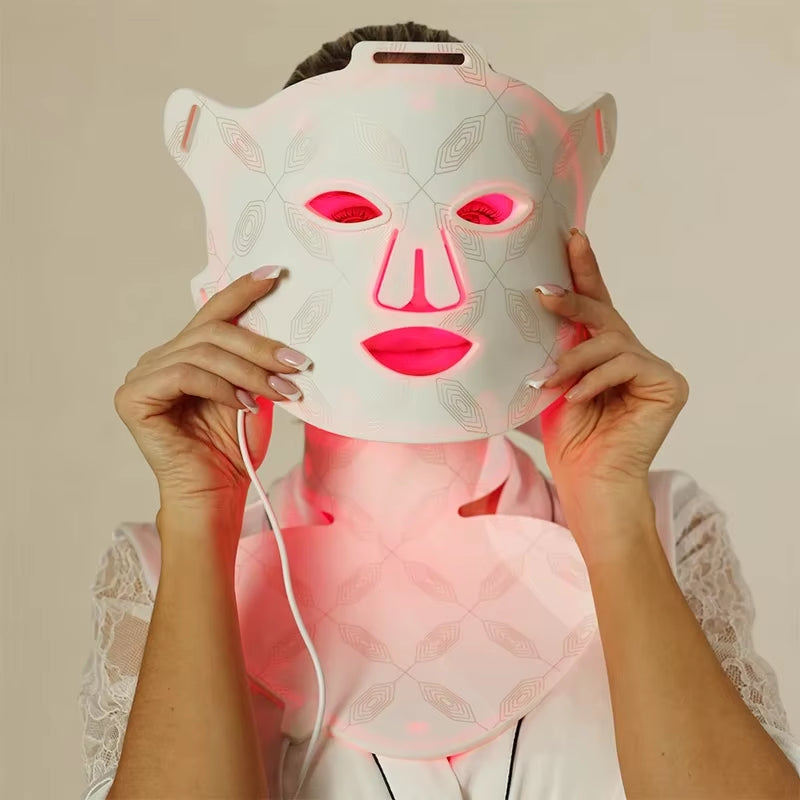 LED Red Light Therapy Facial Mask - 660Nm & 850Nm Far Infrared Treatment