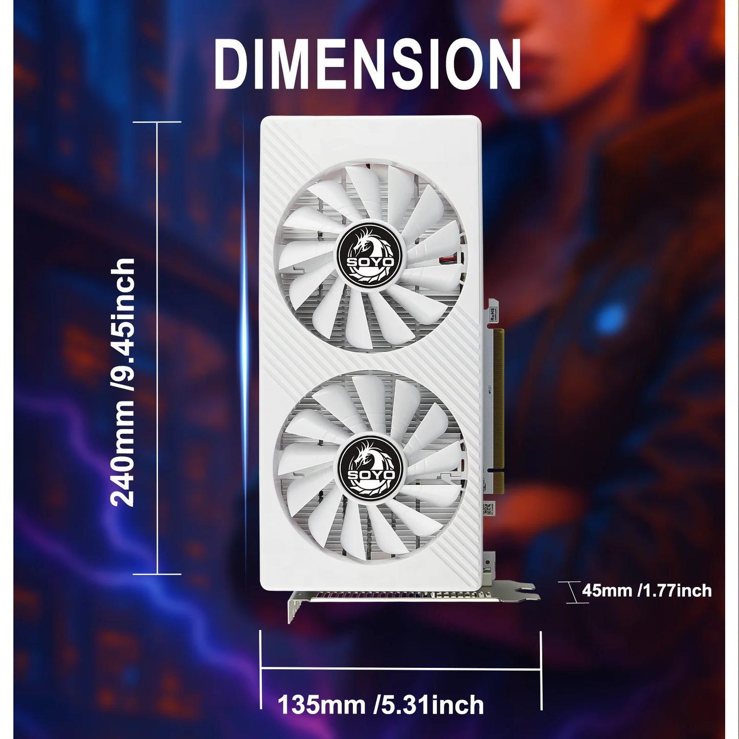 AMD Radeon RX580 8GB 256-Bit GDDR5 Gaming Graphics Card with Dual Fans and PCI Express 3.0 - White