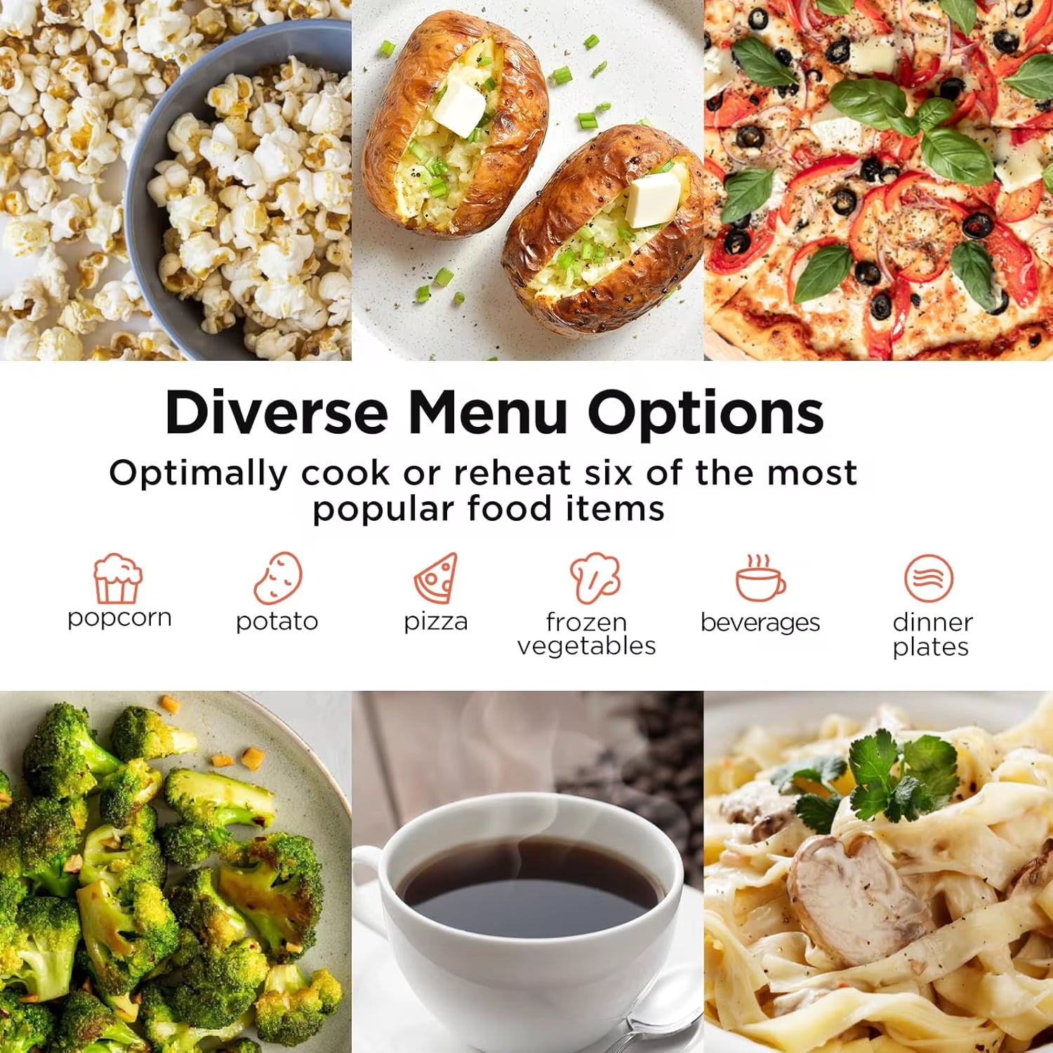 BLACK+DECKER Countertop Microwave Oven 0.9 Cu Ft - 6 Auto Menus, Child Lock, 10 Power Levels, One-Touch Start, Digital, 900W