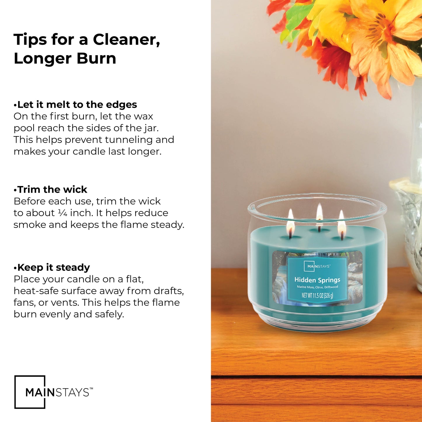 11.5 oz. 3-Wick Scented Glass Jar Candle in Hidden Springs