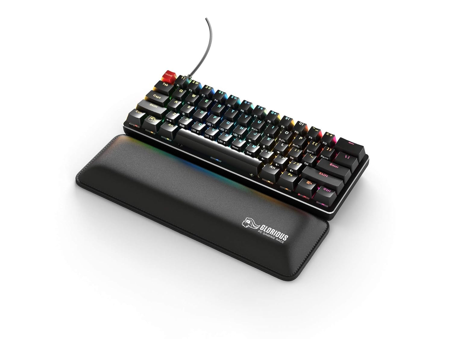 GMMK 60% Compact Custom Gaming Keyboard - USB-C Wired Mechanical Keyboard with RGB Hot-Swappable Switches and Keycaps - Black Metal Top Plate