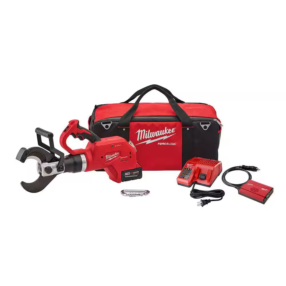 M18 18V Lithium-Ion Cordless FORCE LOGIC 3 In. Underground Cable Cutter W/ (1) 5.0Ah Battery, Charger, Tool Bag