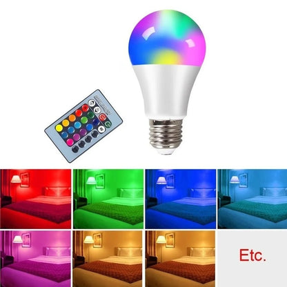 E27 LED RGB Spotlight Bulb with IR Remote Control - Smart Home Decor Lighting, Available in 4W, 10W, and 15W, AC 85-265V