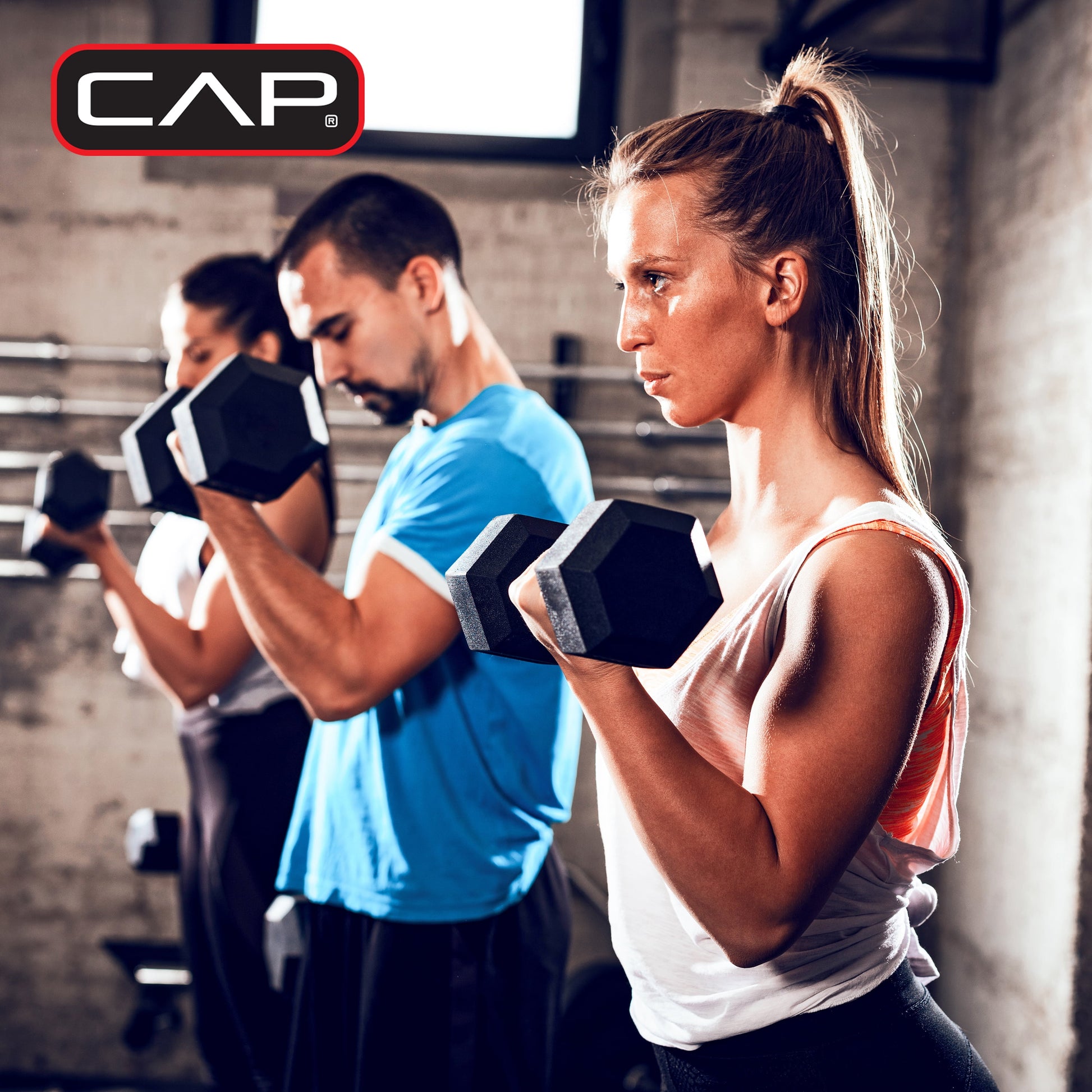 Barbell 10 lb Rubber Hex Dumbbell (Single)