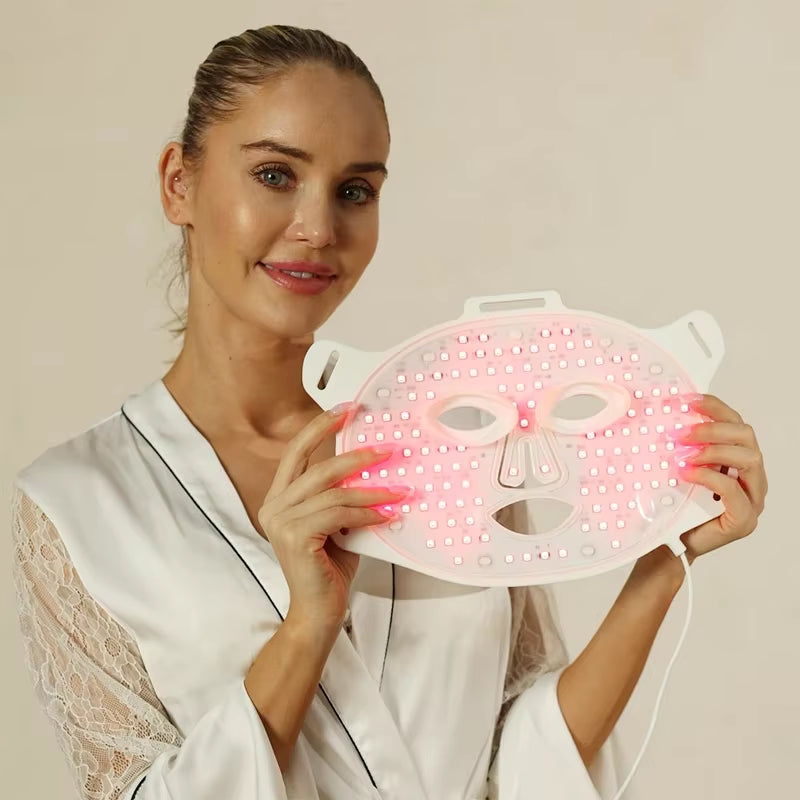 LED Red Light Therapy Facial Mask - 660Nm & 850Nm Far Infrared Treatment