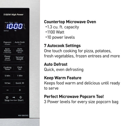 1.3 Cu Ft Countertop Microwave Oven with Glass Door