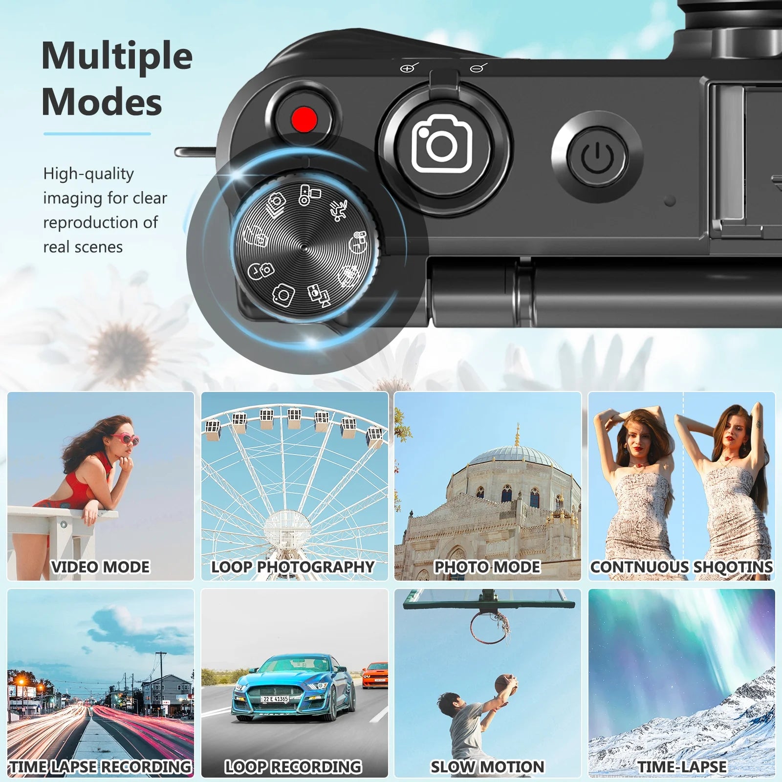 Saneen 8K 88MP Digital Camera with Flip Screen and WiFi for Vlogging