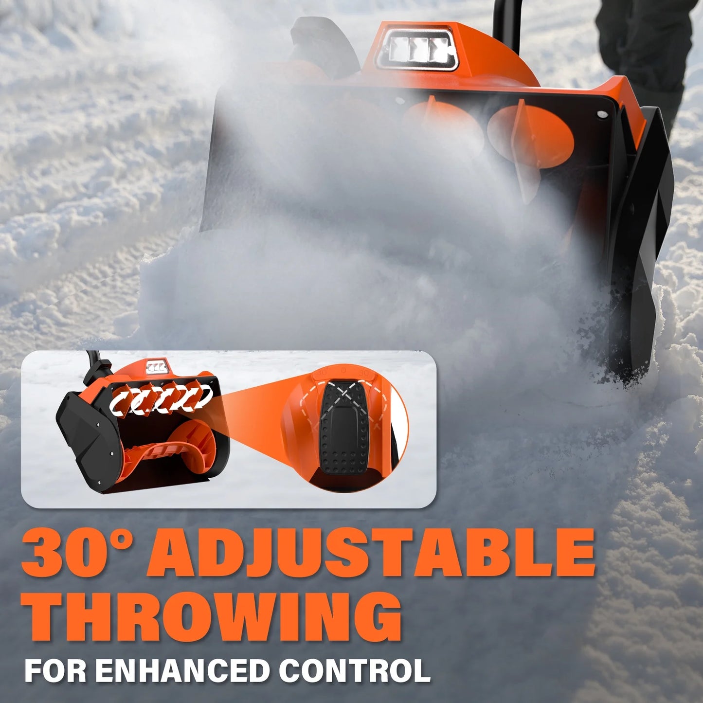 20V Cordless Electric Snow Shovel with 11-Inch Blade and Adjustable Handle, Includes 4.0Ah Battery, Charger, and Cover