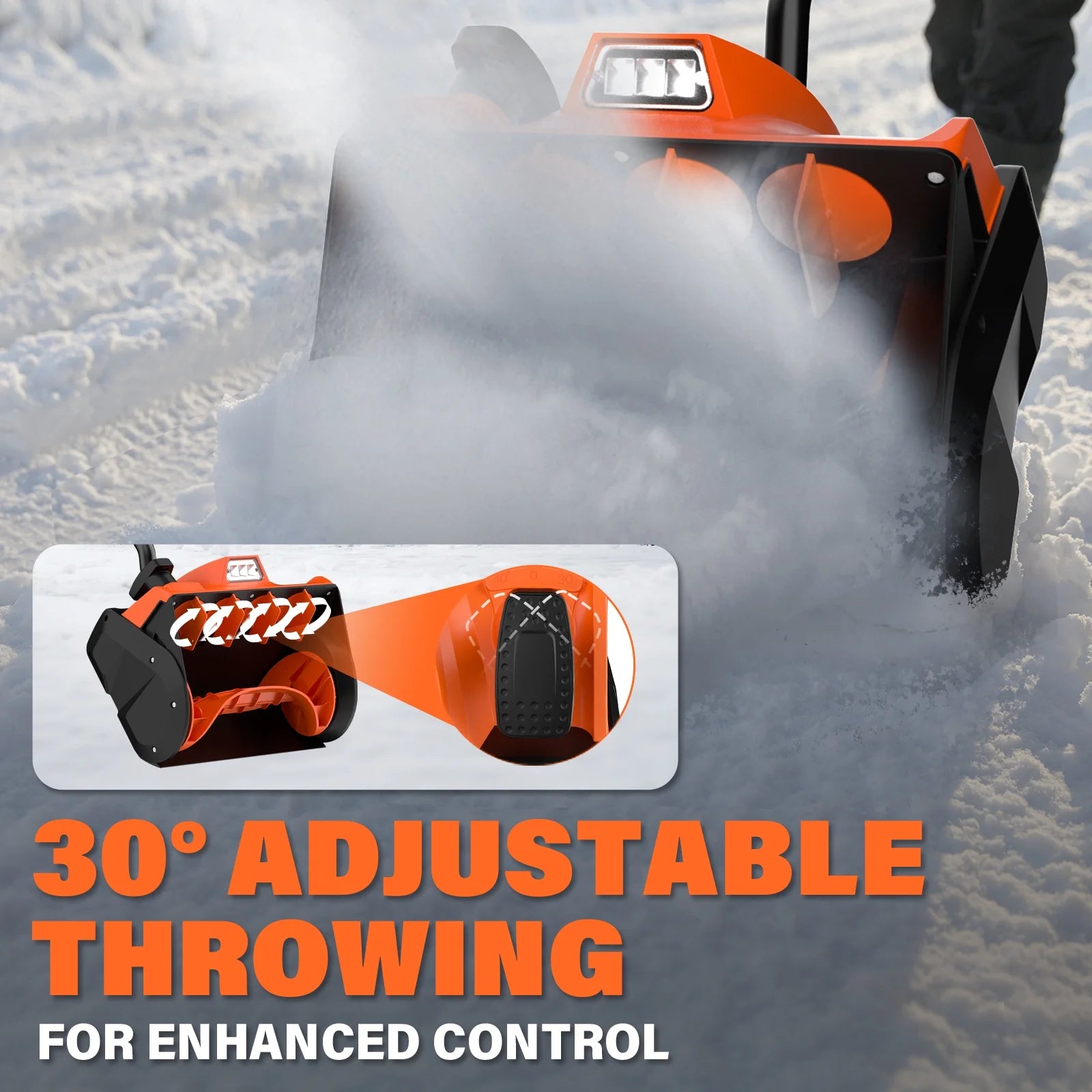 20V Cordless Electric Snow Shovel with 11-Inch Blade and Adjustable Handle, Includes 4.0Ah Battery, Charger, and Cover