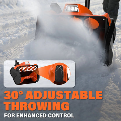 20V Cordless Electric Snow Shovel with 11-Inch Blade and Adjustable Handle, Includes 4.0Ah Battery, Charger, and Cover