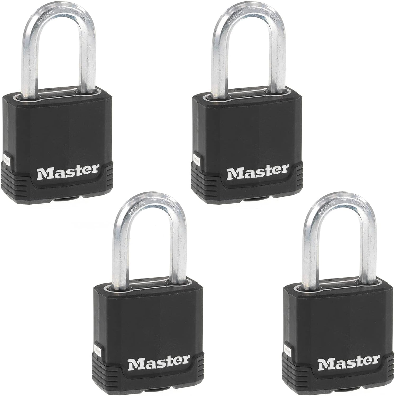 Master Lock Heavy-Duty Weather-Resistant Outdoor Key Lock Padlock Set, Keyed Alike, 4-Pack, Model M115XQLF