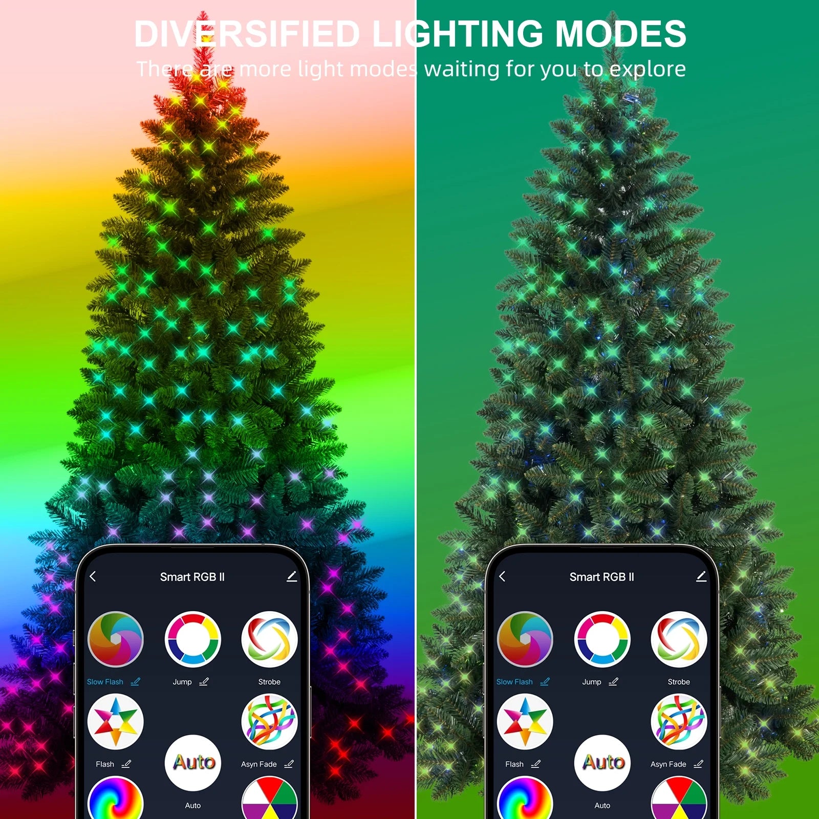 7Ft Prelit Christmas Tree with 400 LED Lights, App-Controlled Multi-Color RGB Lights, 1063Branch Tips, Easy to Assemble, for Home, Party