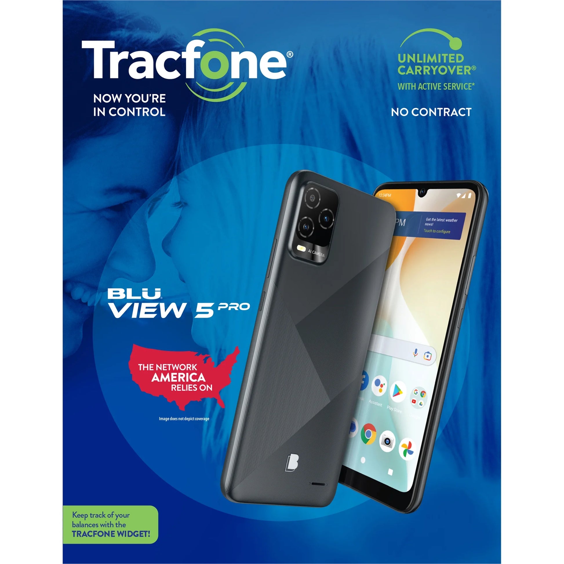 Tracfone  View 5 Pro Prepaid Smartphone, 64GB, Black (Network Locked)