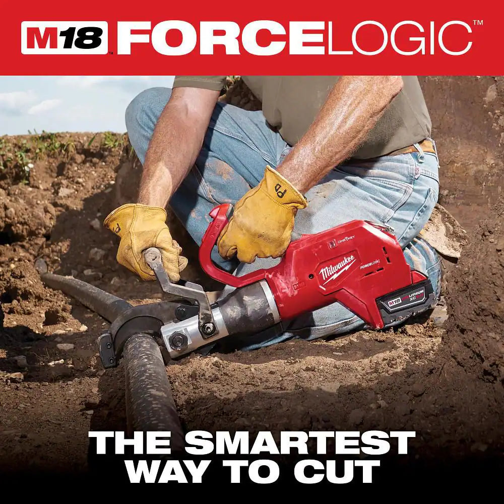 M18 18V Lithium-Ion Cordless FORCE LOGIC 3 In. Underground Cable Cutter W/ (1) 5.0Ah Battery, Charger, Tool Bag