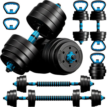 45 lbs 4-in-1 Adjustable Dumbbell Set with Kettlebells, Push-Up Stand, and Barbell Options