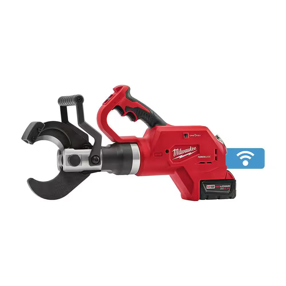 M18 18V Lithium-Ion Cordless FORCE LOGIC 3 In. Underground Cable Cutter W/ (1) 5.0Ah Battery, Charger, Tool Bag