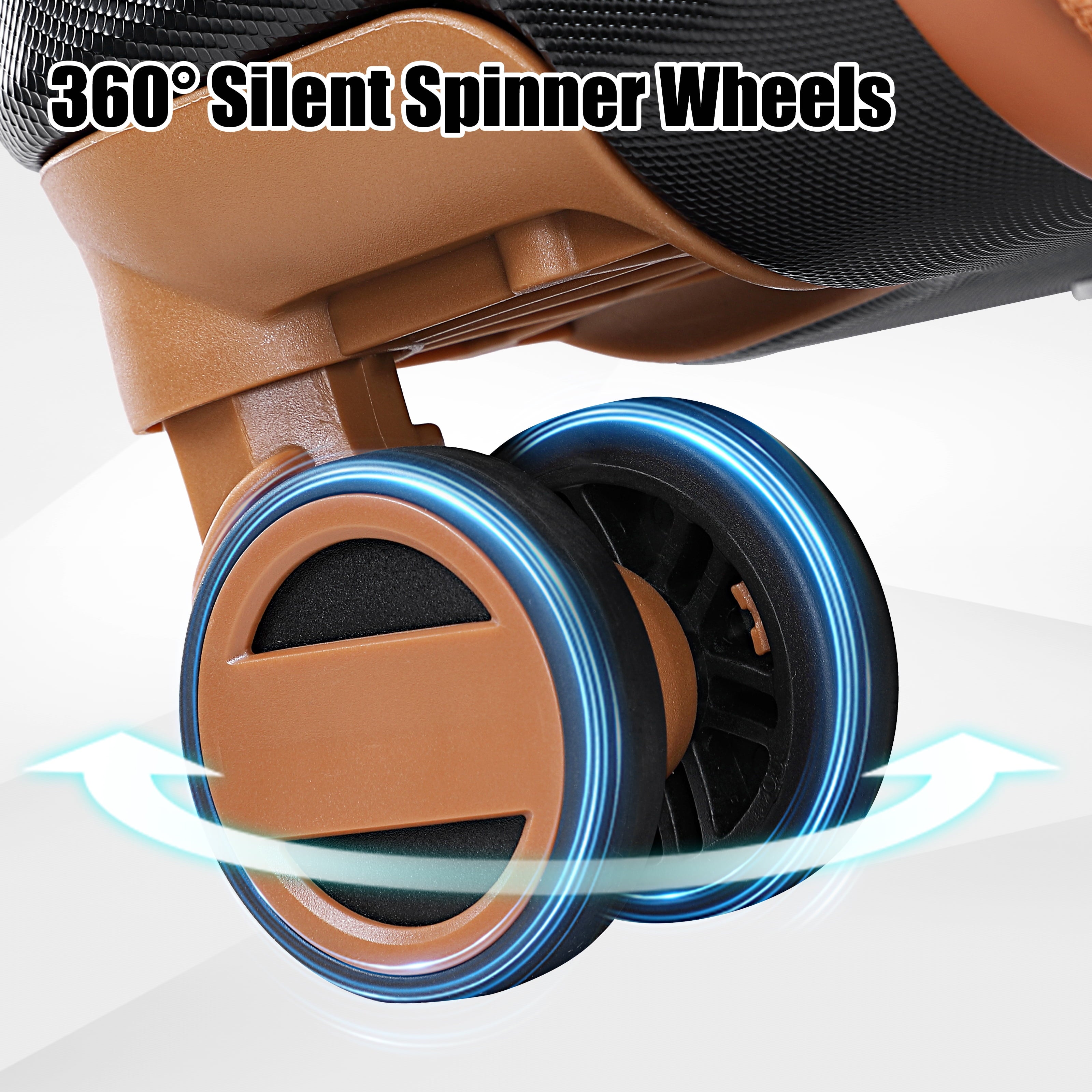 Joyway 5-Piece Luggage Set ABS Hardshell Spinner Suitcase with TSA Lock（Expandable 20"And 24" Carry-On）28"Checked Luggage-Black