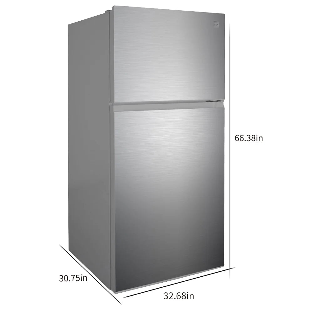 33-Inch 20.4 Cu. Ft. ENERGY STAR® Standard Refrigerator/Freezer with Icemaker in Stainless Steel