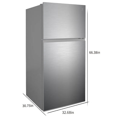 33-Inch 20.4 Cu. Ft. ENERGY STAR® Standard Refrigerator/Freezer with Icemaker in Stainless Steel