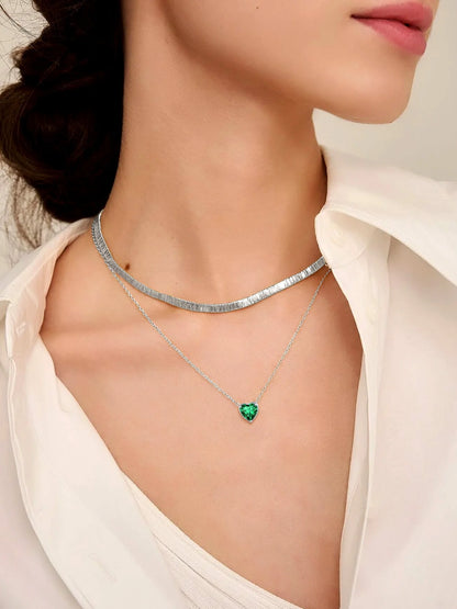 Silver Necklace 925 Sterling Silver Birthstone Love Heart Necklace Mother'S Day Gifts for Mom