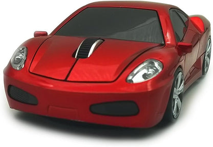 TDRTECH 2.4GHz Wireless Optical Gaming Mouse - Red Sports Car Design, DPI 1600, 3D Functionality