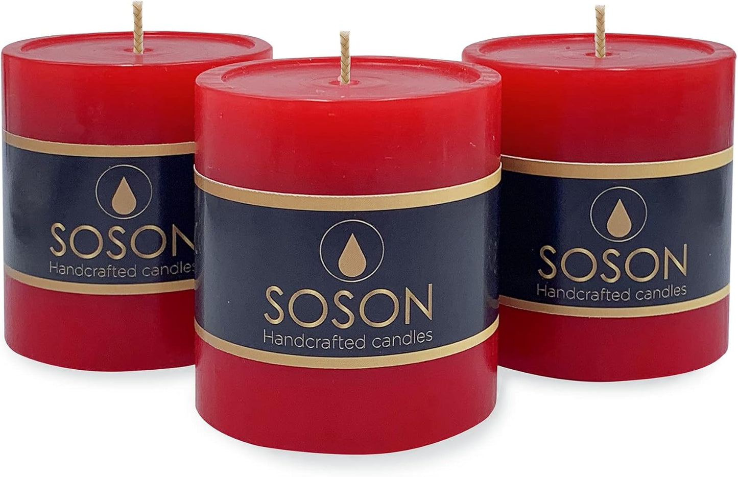 Simply Soson Set of 3 Unscented White Pillar Candles, 3x6 Inch, Smooth Texture, Dripless Design - Ideal for Weddings, Parties, Spas, Dinner, Home Décor, and Church Use