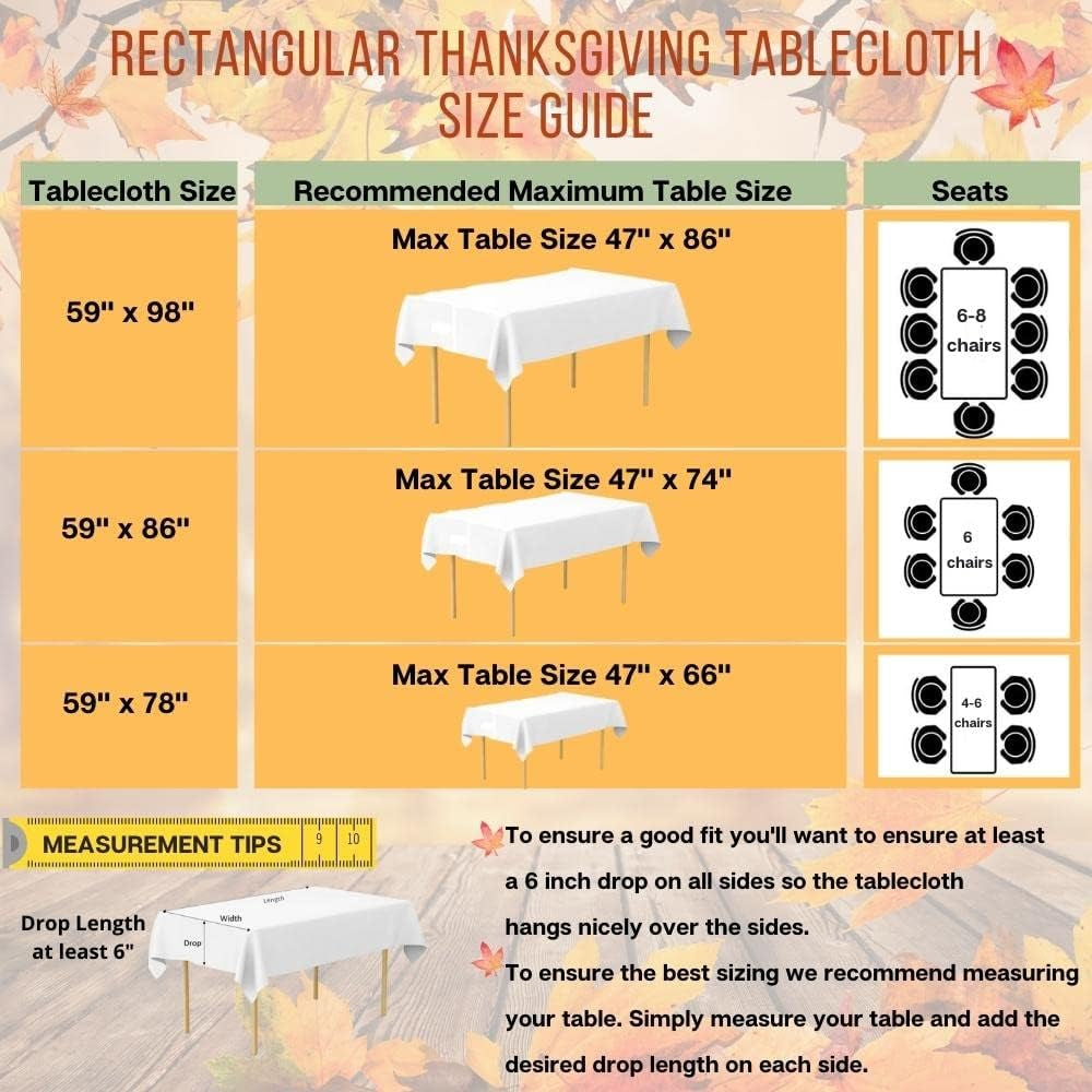 Thanksgiving Tablecloth - 59" x 86" - Christmas.Uk