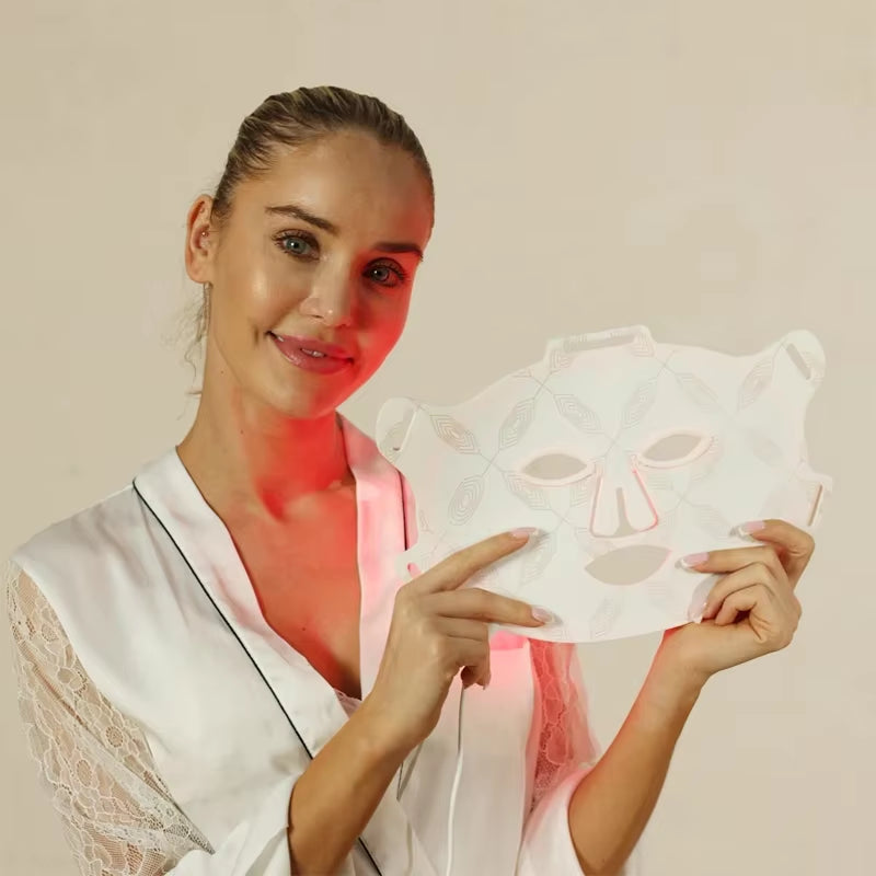 LED Red Light Therapy Facial Mask - 660Nm & 850Nm Far Infrared Treatment