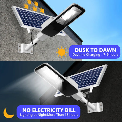 200W High-Performance Outdoor Solar Street Light with 6000mAh Battery, Waterproof Design, and Automatic Dusk-to-Dawn Function for Garage and Garden Use