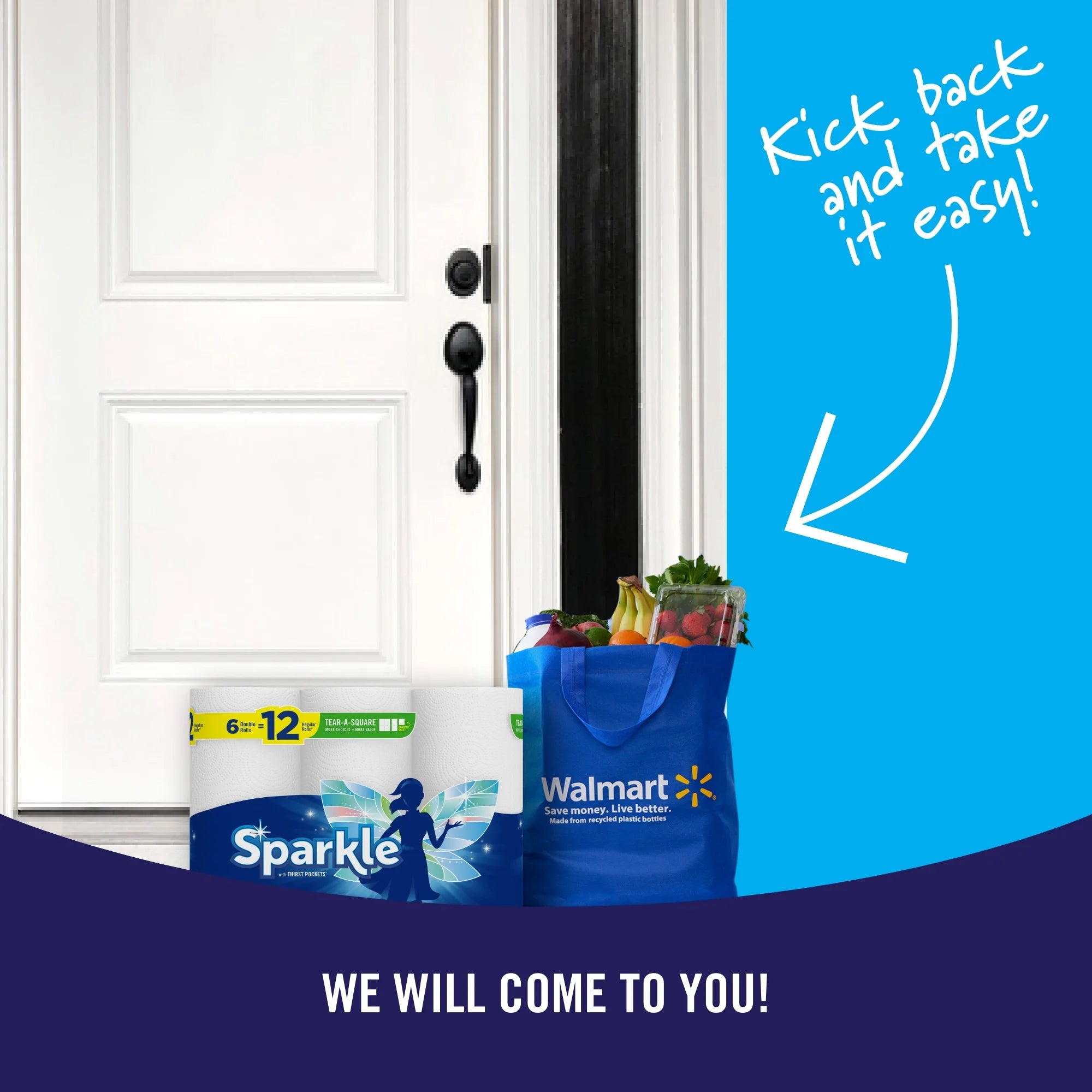 Sparkle Tear-A-Square Paper Towels, 6 Triple Rolls