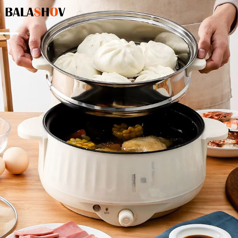 220V Multi Cookers Single/Double Layer Electric Pot 1-2 People Household Non-Stick Pan Hot Pot Rice Cooker Cooking Appliances
