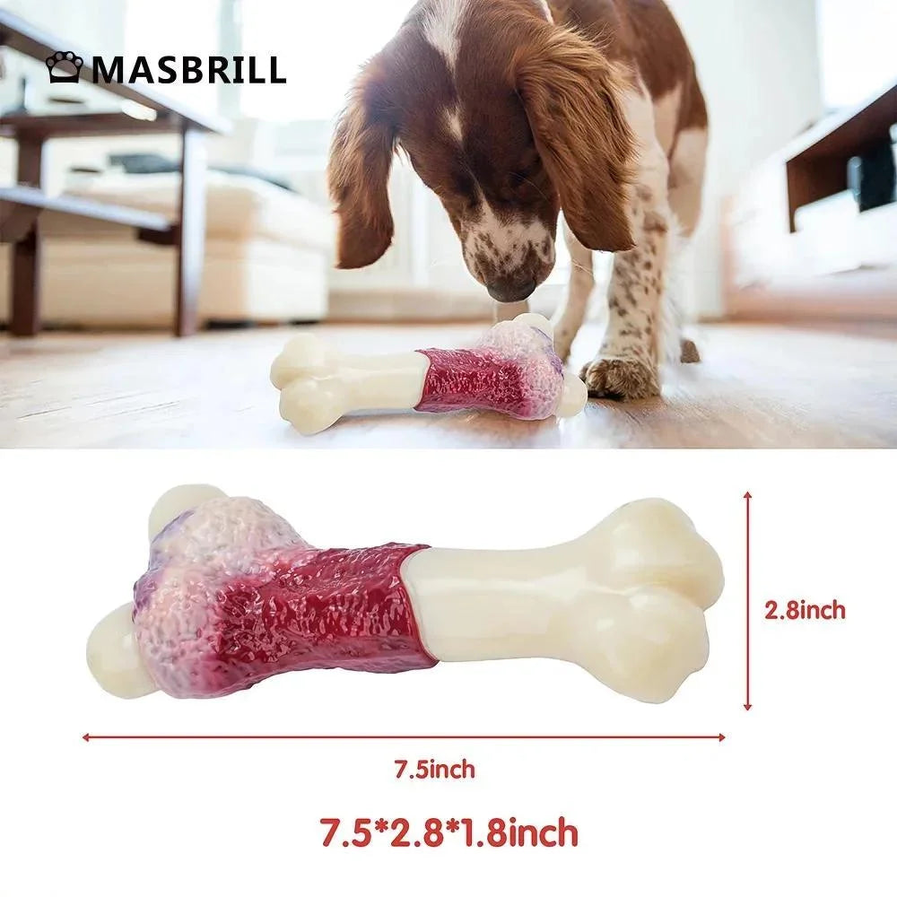 Dog Toys for Aggressive Chewers Large Breed, Beef Flavor Nylon Durable Dog Chew Toys