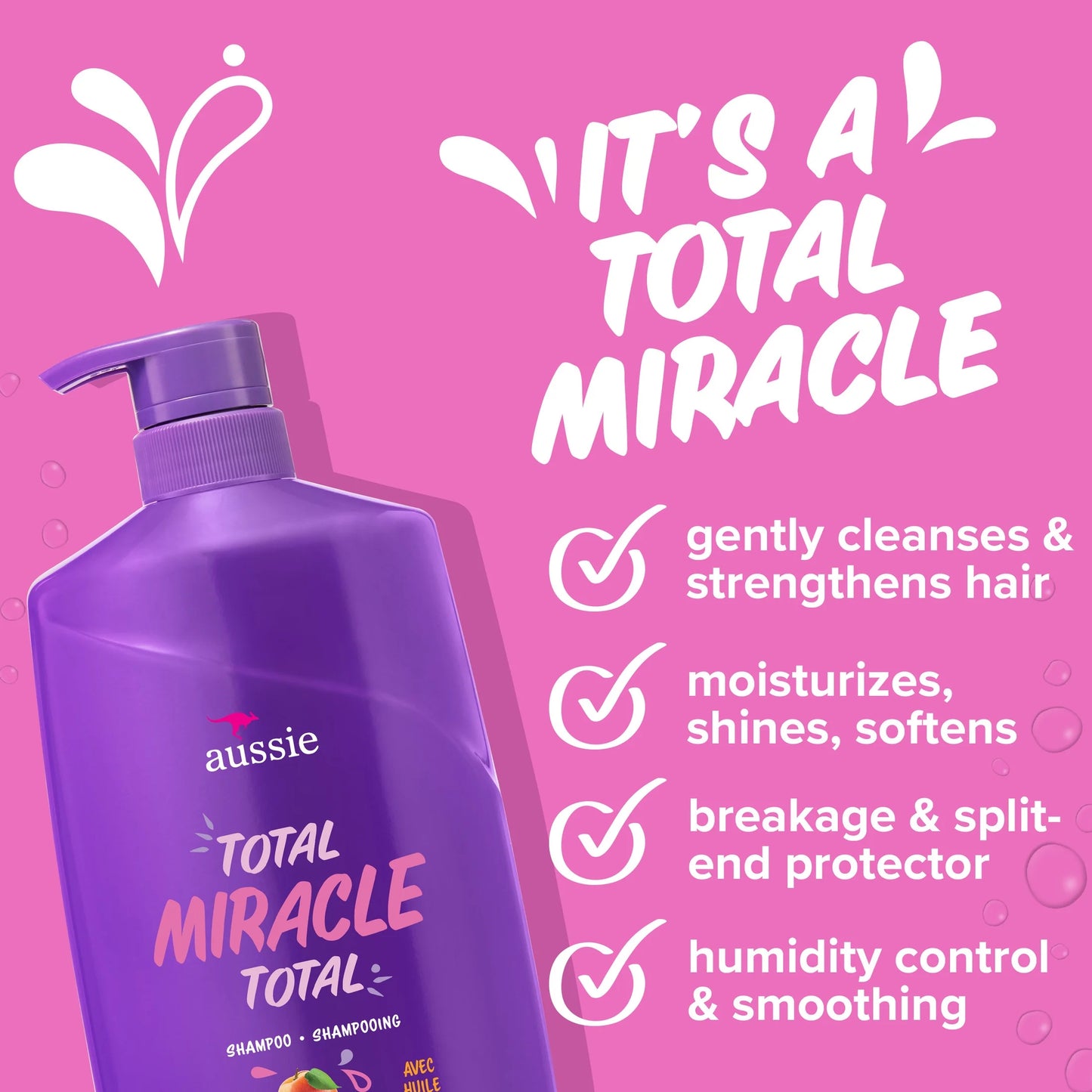 Total Miracle Shampoo, Paraben-Free Formula for All Hair Types, 26.2 Fl Oz