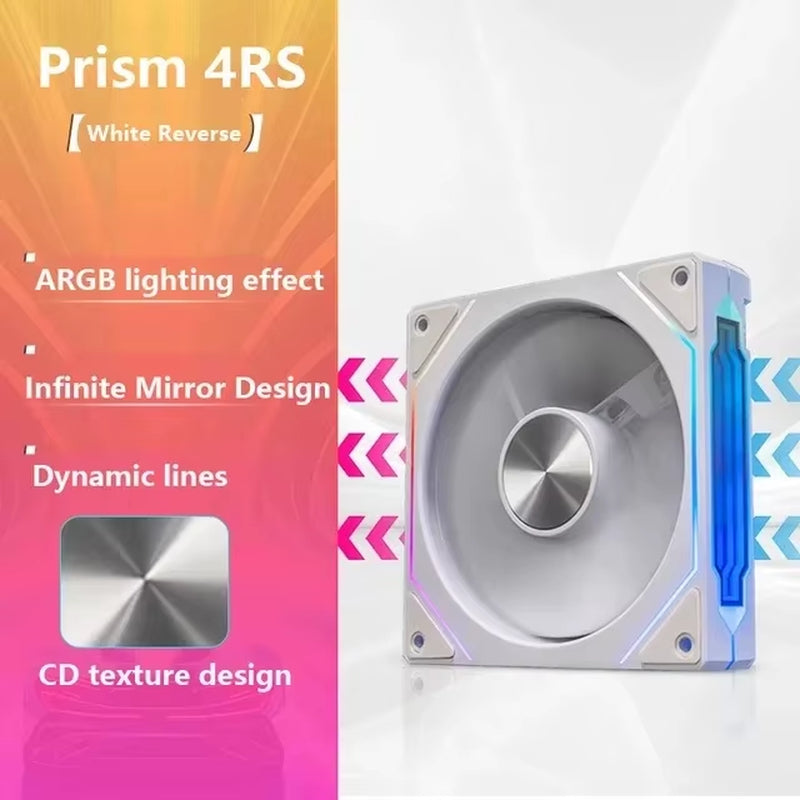 Prism 4RS ARGB CPU Case Fan 120Mm Infinity Mirror Design 5V 3PIN Motherboard Lighting Sync 4PIN PWM 800-1800RPM Case Cooler Fan