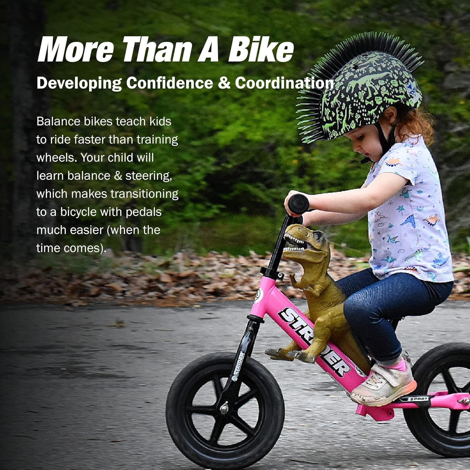 Strider 12” Sport Balance Bike for Children Aged 1 to 4 Years - Features Safety Pad, Padded Seat, Mini Grips, and Flat-Free Tires - Easy Tool-Free Assembly and Adjustments