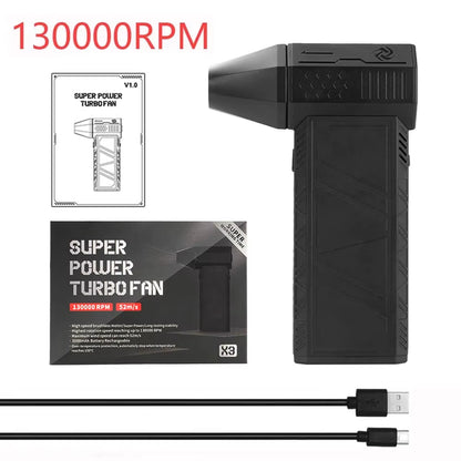 Caer Mini Turbo Jet Fan Electric Air Duster with 1&3 Gear Adjustable Speed 130000RPM 52M/S Car Computer Cleaning Blower Tool Kit