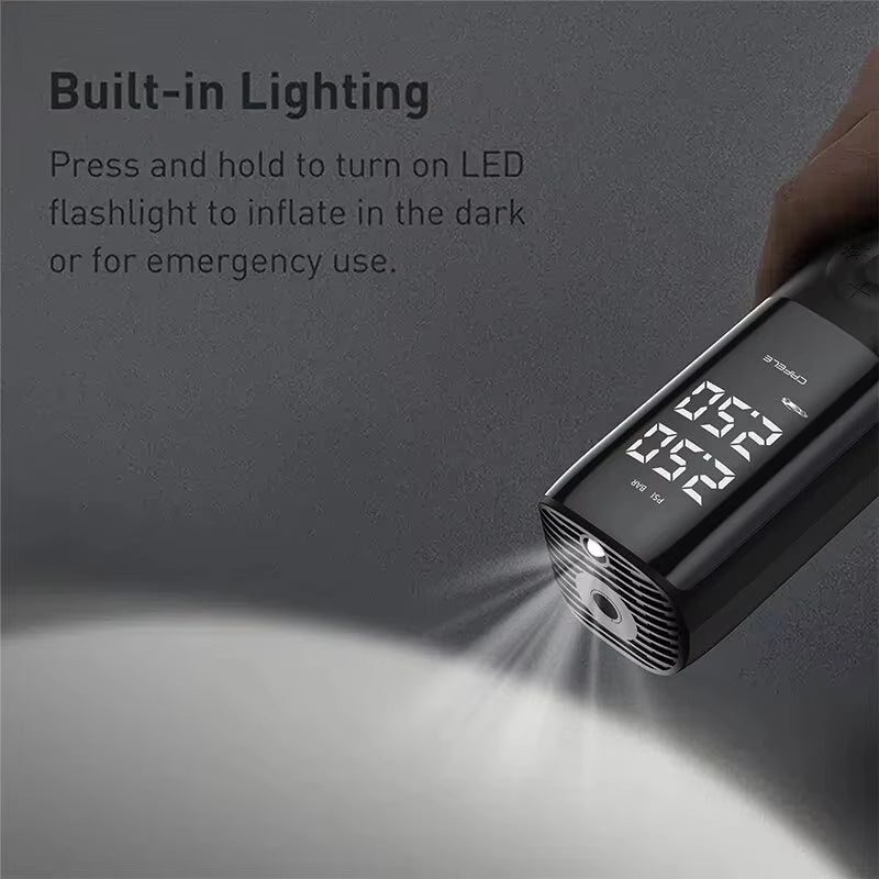 12V 150PSI Portable Electric Air Compressor for Cars, Motorcycles, and Bicycles with Extended Power Cord