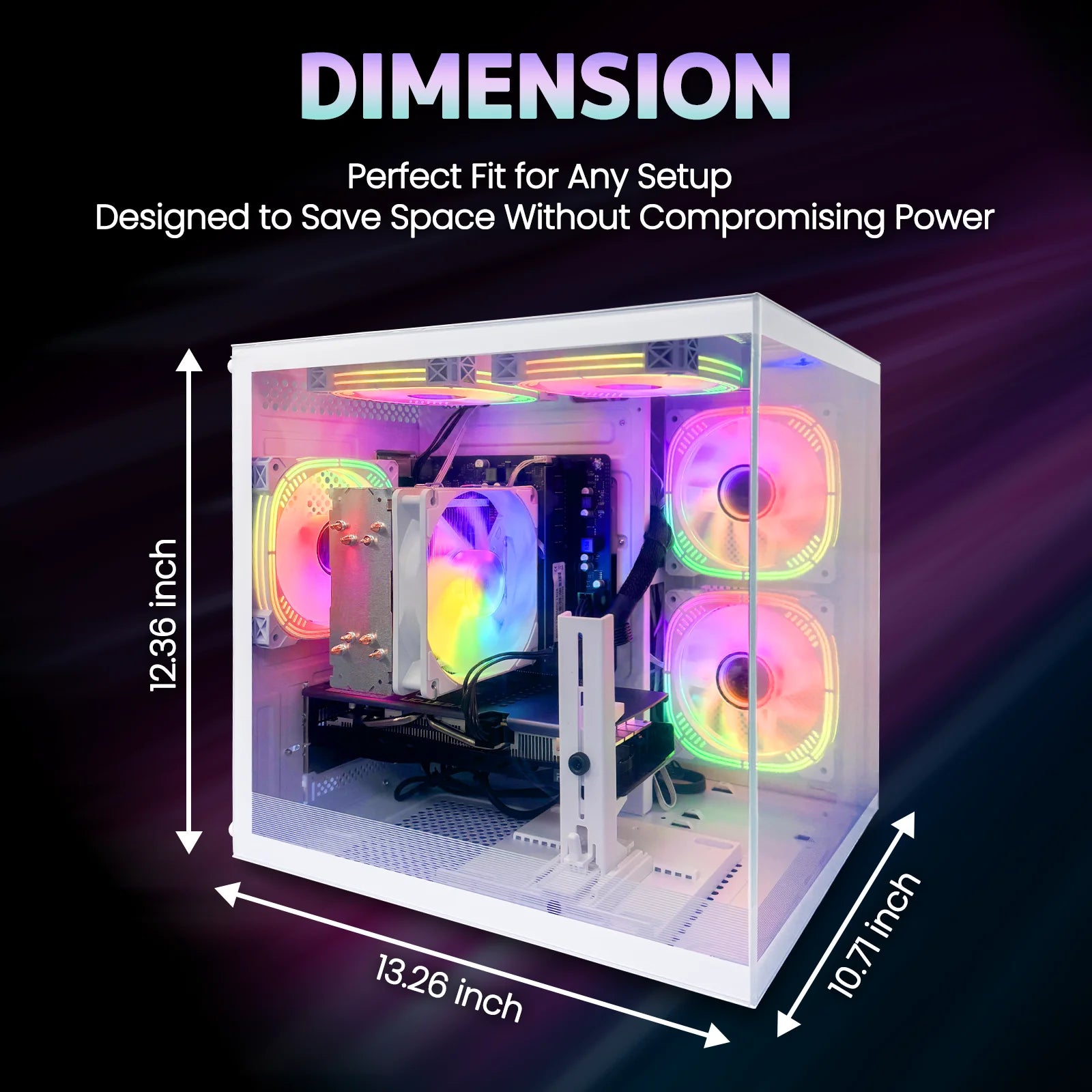 Suevery Gaming PC Desktop - AMD Ryzen 5 5600, Radeon RX 6500XT, 16GB DDR4, 1TB Nvme SSD, B450, Wifi 6, White