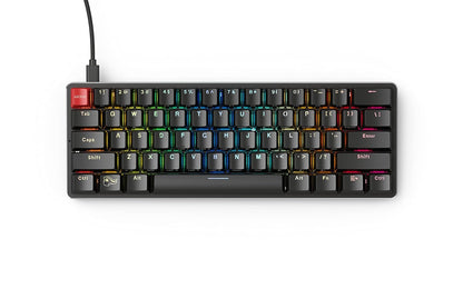 GMMK 60% Compact Custom Gaming Keyboard - USB-C Wired Mechanical Keyboard with RGB Hot-Swappable Switches and Keycaps - Black Metal Top Plate