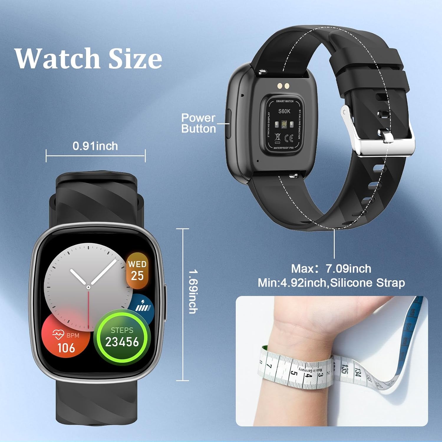 AXYWINBO Children's Smart Watch - IP68 Waterproof Fitness Tracker with 100 Exercise Modes, Heart Rate and Sleep Monitoring, Sedentary Reminder, Black