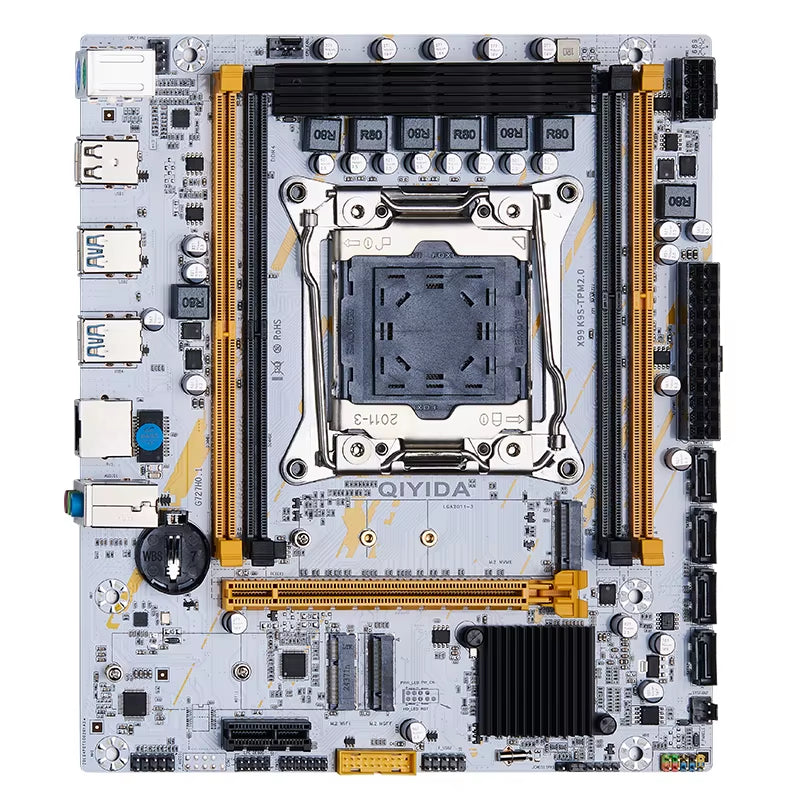 QIYIDA X99 Motherboard LGA 2011-3 Set Kit Xeon E5 2680 V4 CPU Processor 32G=2*16G DDR4 REG ECC RAM Memory NVME M.2 TPM2.0 Plug
