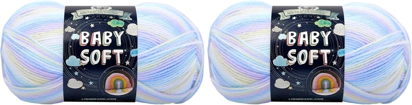 Lion Brand Yarn Baby Soft Blanket Yarn for Crocheting, Knitting, and Crafts, Lemonade, Set of 3