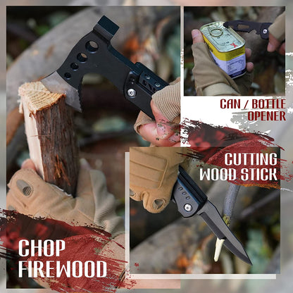 VEITORLD Multitool Axe Hammer - Unique Christmas Stocking Stuffer and Gift Idea for Men, Dads, and Husbands, Perfect for Anniversaries and Birthdays, Ideal for Camping, Hunting, Fishing, and Hiking