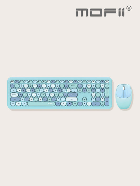MOFII Mofii 666 Wireless Keyboard and Mouse Combo Set, Ultra-Thin round Cute Design for Home & Office Typing, Compatible with Notebook Computers, Desktop Computers, Etc. (Not Compatible with Iphone, Apple Laptop, Ipad)