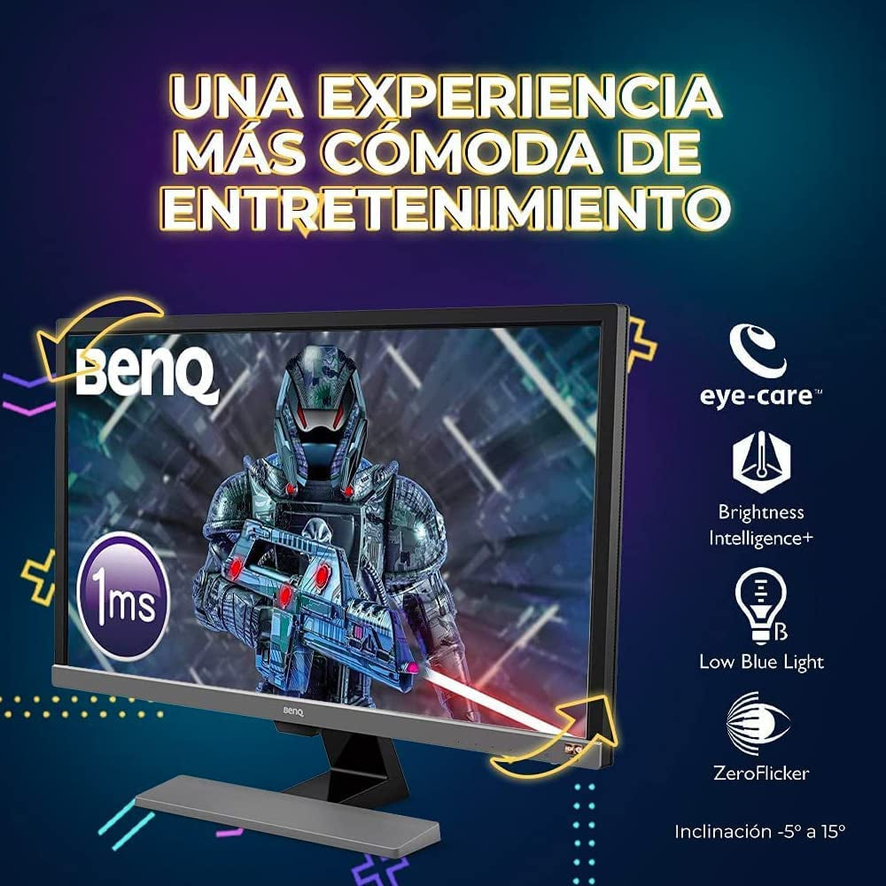 Benq EL2870U Gaming Monitor 28" 4K UHD 1Ms | TN | AMD Freesync | Eye-Care Tech | Anti-Glare | Brightness Intelligence plus | Tilt Screen | Built-In Speakers | Displayport | HDMI